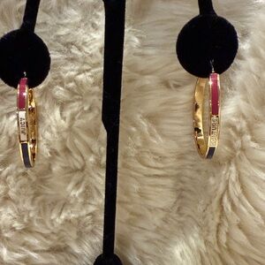 TRI COLOR JUICY COUTURE HOOPS EARRINGS